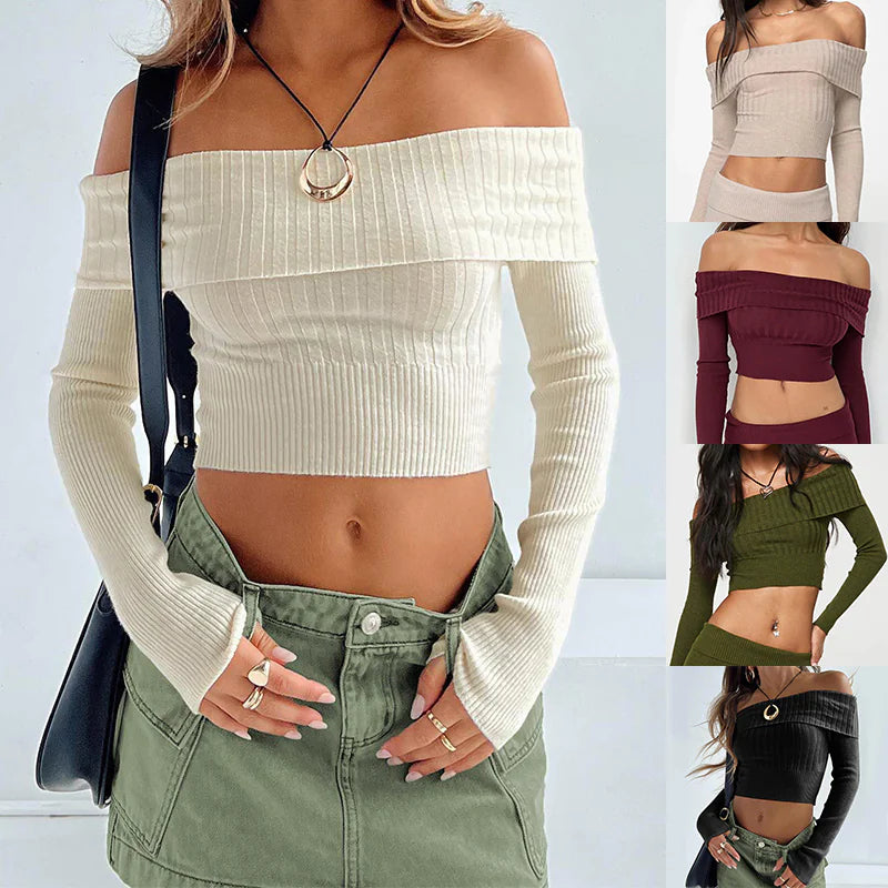 Fold-Over Knit Top - My Store