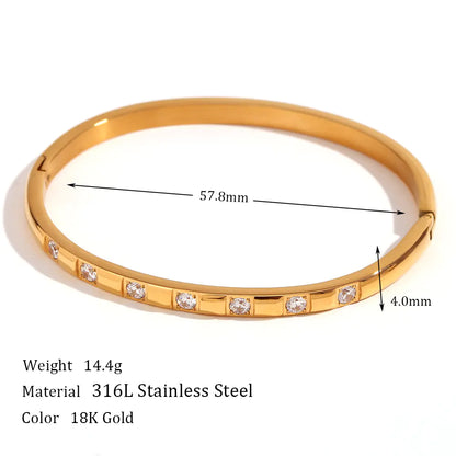 18K Gold Plated Stainless Steel Zircon Buckle Bracelet - My Store