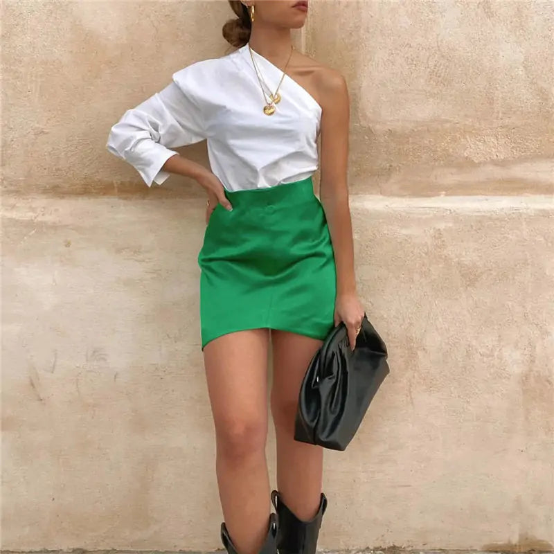 Satin Short Skirt - My Store