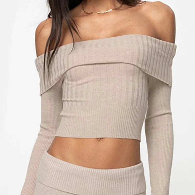 Fold-Over Knit Top - My Store