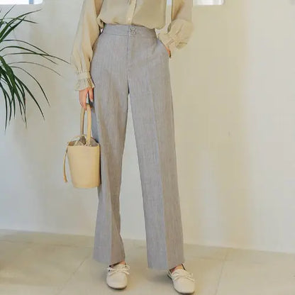 High-Waisted Casual Wide-Leg Trousers for Women - My Store