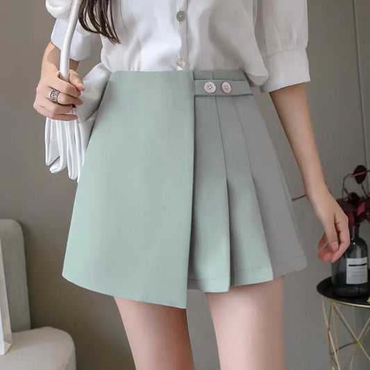 Pleated Skirt Pants - Thin Wide-Legged A-Line Shorts - My Store