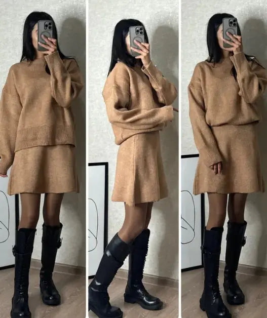 Knitwear Skirt Outfit - My Store