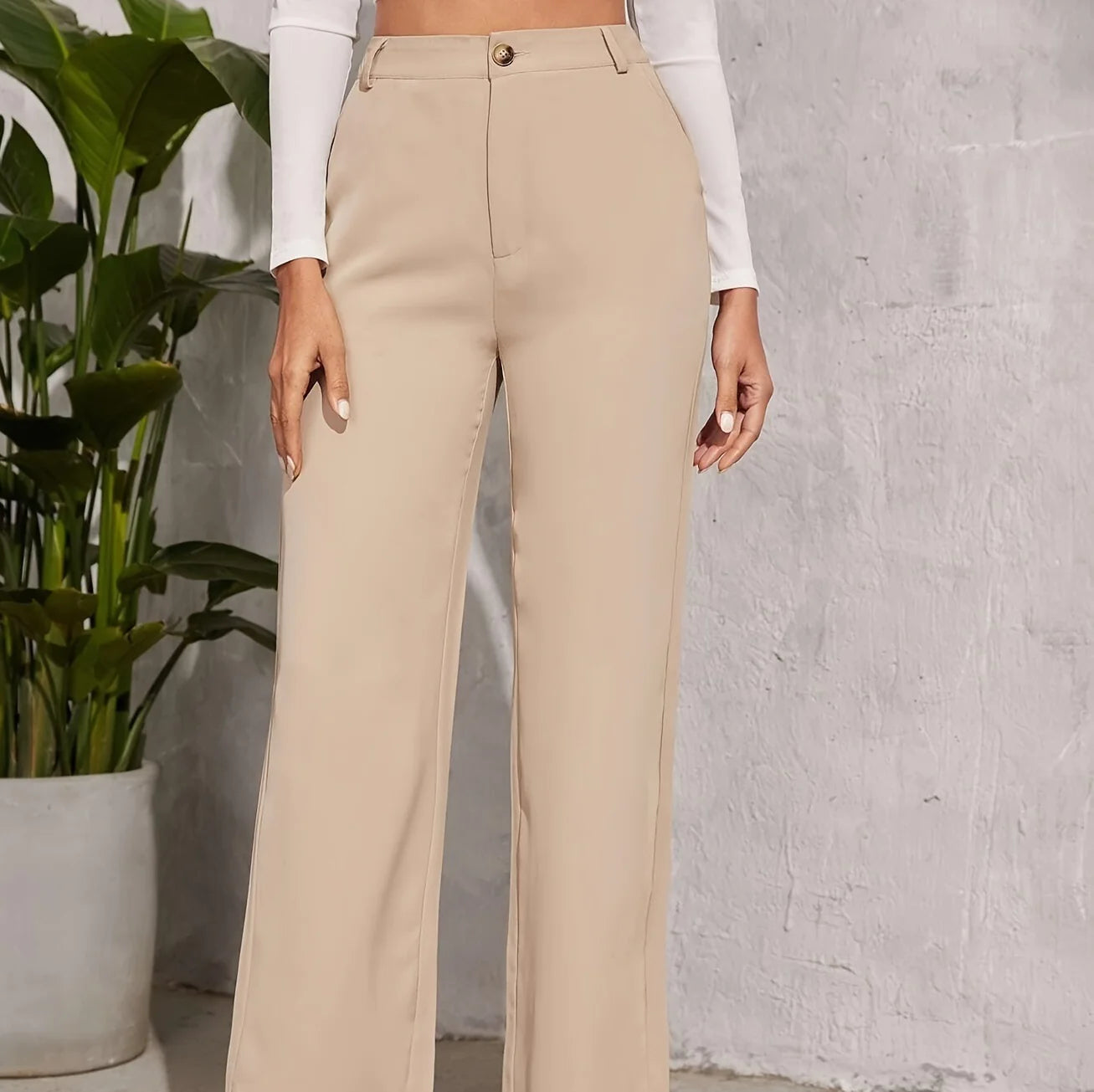 Wide Leg Loose Commuter Trousers - My Store
