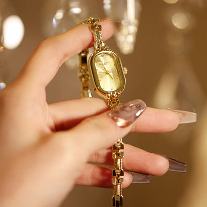 Retro Oval Gold Quartz Watch - My Store