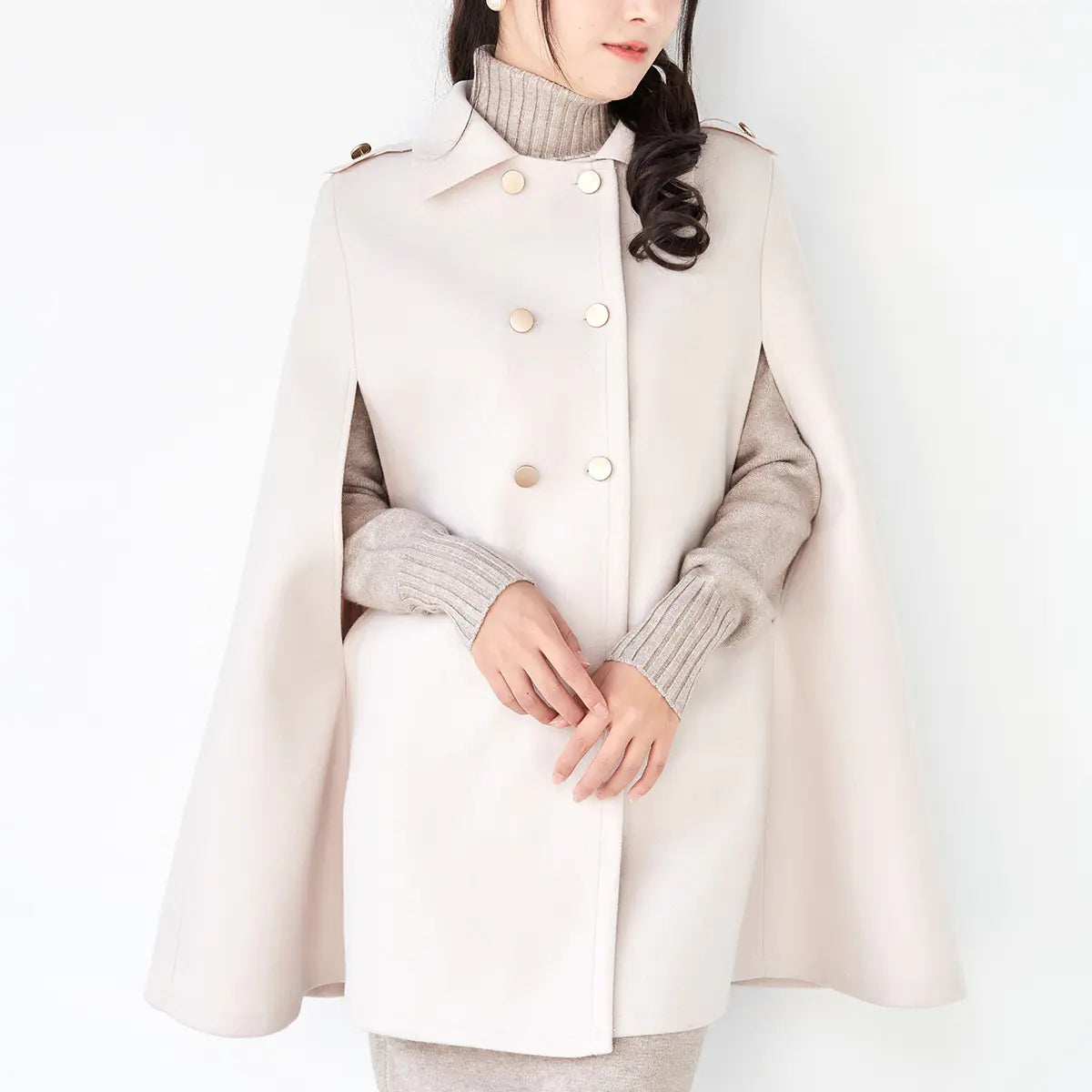 Women's Cotton Plaid Cloak Jacket with Stand Collar - My Store