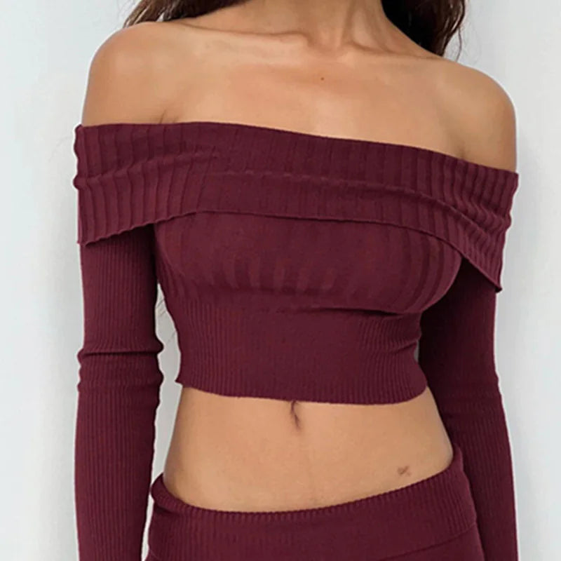 Fold-Over Knit Top - My Store