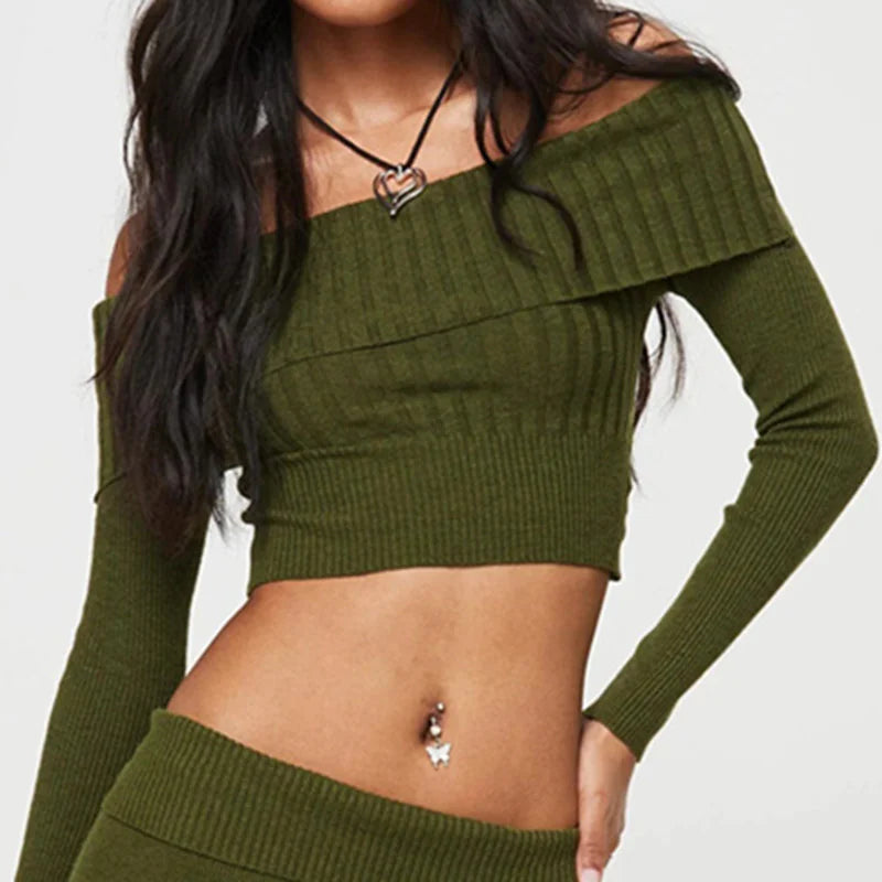 Fold-Over Knit Top - My Store