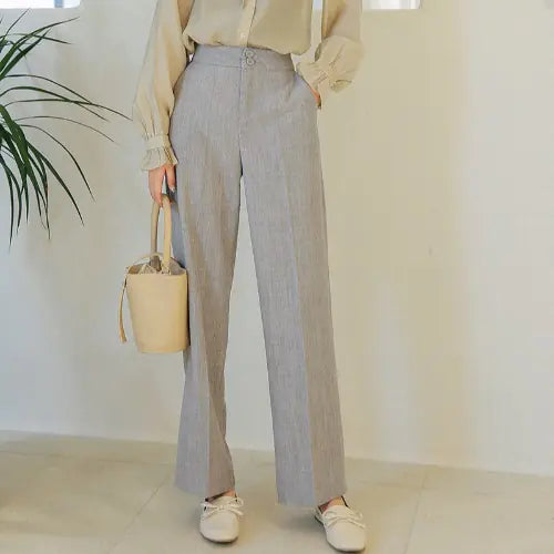 High-Waisted Casual Wide-Leg Trousers for Women - My Store