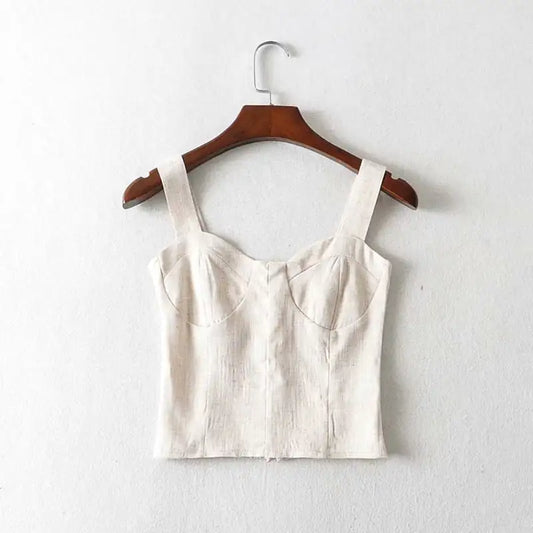 Cotton and Linen Camisole for Big Chest Outer Wear - My Store